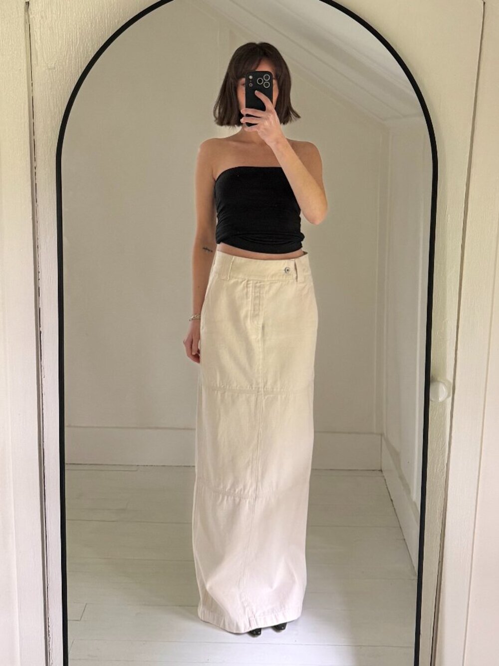 Helsa Canvas Maxi Skirt in Ecru Size XS Retail $228